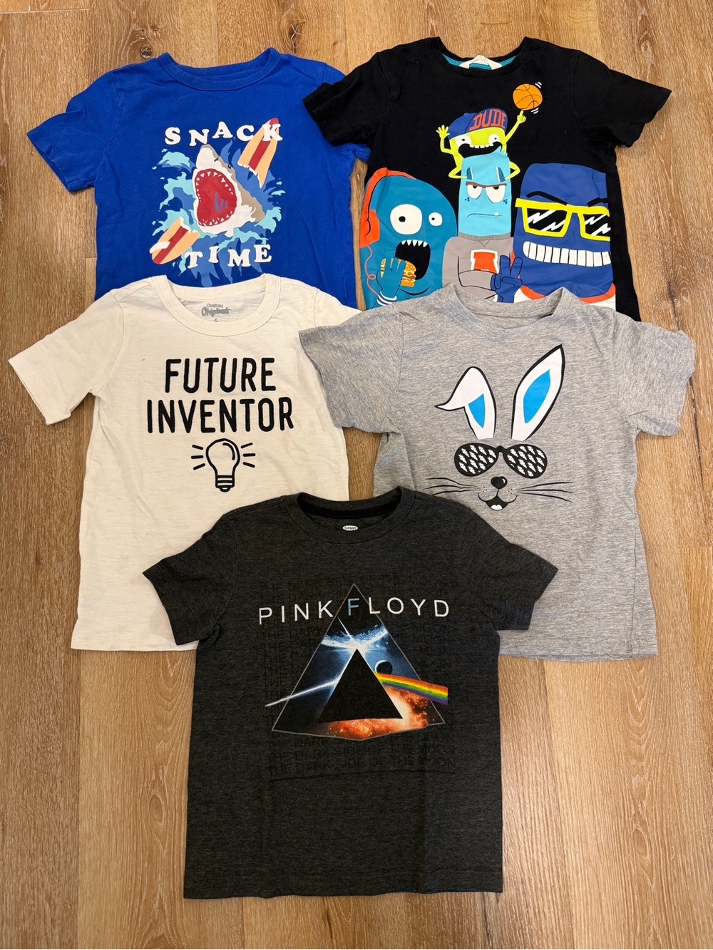 Pink Floyd Kids & Other Graphic Tees Short Sleeve Shirts T-Shirts Lot Size 5 & 6